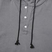 billiga Herrars popover skjortor-Herr Skjorta Casual skjorta Manchesterskjorta Vit Marinblå Blå Mörkgrå Långärmad Slät Huva Ledigt Dagligen Huva Kläder Vintage Mode Streetwear Dagligen