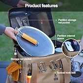 cheap Outdoor Storage-Large Capacity Outdoor Folding Storage Bag, Waterproof Portable Camping &amp; Picnic Organizer for Cookware, Pots, Tableware, Gas Canister, Shockproof Tactical Outdoor Carry Bag