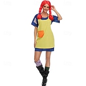  Carnaval 2026 Vestidos Disfraz de lujo Chica pelirroja divertida Cosplay Adulto Mujer Víspera de Todos los Santos Carnaval Fiesta Festival Disfrazarse