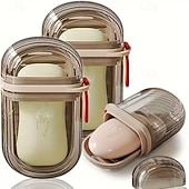 levne Úložiště a organizování-4ks přenosných krabiček na mýdlo s víky, utěsněná drenáž, vyrobené z materiálu pro domácí mazlíčky, vhodné na cestování a venkovní volnočasové aktivity - mini úložné krabičky na mýdlo pro kempování,