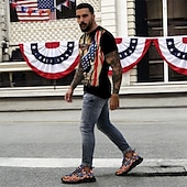 Χαμηλού Κόστους Ανδρικά παπούτσια-Αθλητικά Παπούτσια Γυναίκες 250η Επέτειος Ηνωμένων Πολιτειών Πατριωτικά Αμερικανικά Παπούτσια Τολμηρός Γραφικός Σχεδιασμός Ελαφρύ Άνετο Παπούτσια για την Εορτή της Εργατικής Πρωτομαγιάς