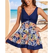 tanie Tankini i bikini do surfingu-Damskie Strój kąpielowy Tankini 2-częściowa Tropikalny Boyleg Szybkie wysychanie Elastyczny Bez rękawów Kąpielówki Kostium kąpielowy Surfing Plaża Pływacki Lato