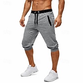 levne Tepláky-Pánské Aktivní šortky Capri kalhoty Tepláky Kraťasy Šňůrky Elastický pas Jednoduchý Bez vzoru Pohodlné Délka kolen Denní Venkovní Streetwear Sportovní Šik ven Černá Světle šedá Elastické