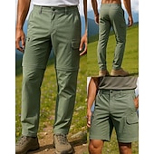 cheap Bottoms-Men's Convertible Zip Off Pants Hiking Pants Trousers Softshell Pants Spring Autumn / Fall Outdoor Regular Fit Waterproof Windproof Bottoms Pocket Black Army Green Camping / Hiking Running S M L XL