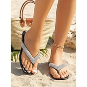 Χαμηλού Κόστους Γυναίκες-Γυναικείες κομψές καλοκαιρινές σαγιονάρες με στρας - ευέλικτα, ελαφριά, λαμπερά σανδάλια - μοντέρνα στρινγκ για παραλία για αποδράσεις σε νησιά και καλοκαιρινές βόλτες