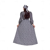 cheap Pioneer / 19th Century-250th Anniversary USA 19th Century 1800s Floor Length Prairie Dress Bonnet and Apron Set Long Sleeves Pioneer Girl Colonial Pioneer Revolutionary War Costumes Floral Fancy Dress Women's Halloween