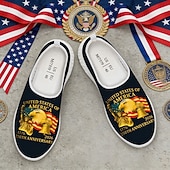levne Pánské boty-Hlavní město USA 250. výročí Pánské patriotické grafické tenisky - lehké prodyšné slip-on volnočasové boty chůze s potiskem americké vlajky pro průvody cestování streetwear a každodenní použití