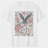  Patriotisch T-Shirt Grafisches T-Stück USA Retro Vintage Patriotisch T-Shirt Ärmel 1776–2026 für Unisex Erwachsene 3D-Druck  für Unabhängigkeitstag / 4. Juli 4. Juli