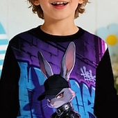 cheap Easter Outfits for Boys-Easter Boys' 3D Graphic Rabbit Sweatshirt Pullover Long Sleeve 3D Print Spring Fall Active Fashion Streetwear Kids 4-12 Years Crew Neck Casual Daily Outdoor Regular Fit