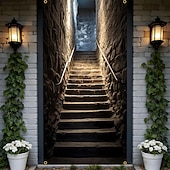 economico Striscioni per Garage e Porte-Copriporta per scale in pietra 3D, antichi gradini, striscione per porta, tessuto illusione, arazzo da parete, percorso misterioso, decorazione per ufficio domestico