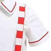 preiswerte Kleider-Vintage inspiriert Midlänge A-Linie Kleid Swing-Kleid Kurze Ärmel Tupfen A-Linie Kostüm Mädchen Kindertag Maskerade Urlaub Alltagskleidung Kinder Kleid Abschlussballkleider Sommer Frühling