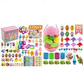 cheap Novelty Toys-Easter Egg Toy Assortment for Kids, Large Easter Party Favor Set with Plastic Eggs, Mini Toys, Stickers &amp; Fillers, Easter Basket Stuffers, Egg Hunt Prizes &amp; Classroom Rewards