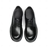 cheap Classic Dress Shoes-Men's Dark Brown Leather Lace-Up Shoes – Elegant Faux Leather Wedding Footwear for Formal Ceremonies