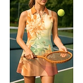 economico Abbigliamento Tennis da donna-Per donna Floreale Abito da tennis Abito sportivo Senza Maniche Stampato Traspirante Tennis Golf Badminton Colletto Polo Collo con zip Vestito Rosa Blu Viola Abbigliamento da tennis