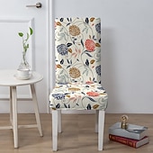 economico Fodera per sedia da pranzo-Coprisedile e coprisedile per sedia da pranzo e sgabello resistenti all'acqua, coprisedili in poliestere con stampa geometrica, elasticizzati e lavabili, per cucina, sala da pranzo e casa