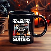 voordelige Mokken &amp; Bekers-Grappige cadeaumok "Het is geen hamsteren als het gitaren zijn" zwarte keramische koffiemok, perfect cadeau voor gitaarliefhebbers en muziekliefhebbers, ideaal voor muzikanten en verzamelaars.