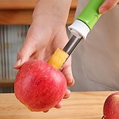 economico Utensili frutta e verdura-Strumento 2 in 1 per togliere il torsolo e pelare le mele, levatorsoli per peperoni rossi in acciaio inossidabile, levatorsoli multiuso per la cucina di casa, utensili da cucina per frutta e verdura