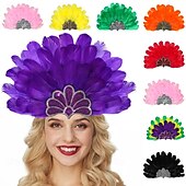 olcso kiegészítők-karnevál 2026 riói karnevál samba kiegészítők többszínű toll karneváli fejdísz brazil fesztivál előadás jelmez