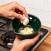 cheap Event &amp; Party Supplies-Handmade Garlic Grater Herb Bowl, 2 in 1 Pottery Herb Stripper Bowl with 5 Holes, Multi-Functional Herbs Stripping Bowls with Built-in Garlic Grater for Home Kitchen Preparation