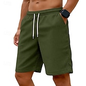 economico Pantaloncini casual-Per uomo Shorts Pantaloncini casual Pantaloncini di velluto a coste Tasca Elastico in vita Semplice Comodità Traspirante Sopra il ginocchio Casuale All'aperto Spiaggia Vacanza Moda Nero Bianco