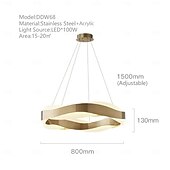 cheap Ring &amp; Round Design-Nordic Modern Ring LED 3 Color 65/80cm Chandelier for Living Room Bedroom Dining Table Pendant Lamp Home Decor Lighting,Ceiling Pendant Light