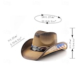 250-årsjubileum i USA Retro / vintage Ville vesten Cowboyhatt Cowgirl lue Cowgirl Cowboy West Cowboy Kostyme Unisex Maskerade 4. juli Fest Uavhengighetsdagen Voksne Hatt Alle årstider