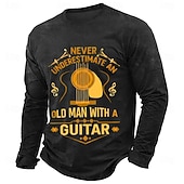  Herren Lustiger Slang T Shirt Langarm T-Shirt 3D-Druck Rundhalsausschnitt Hemd Mode Täglich Basic Lässig Täglich Straße Blau Schwarz Grün Sommer Frühling Bekleidung S M L XL XXL XXXL