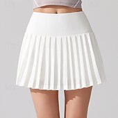 Χαμηλού Κόστους Γυναικείες φούστες και σορτς-Γυναικεία Μονόχρωμο Casual φούστα Σκορτ τένις Φούστες τένις με σορτς Τσέπη Γρήγορο Στέγνωμα Αναπνέει Τρέξιμο Καταλληλότητα Γιόγκα Φούστες Ελλειψη Βιολετί Λευκό Κίτρινο Ρούχα τένις