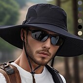 رخيصةأون أغطية الرأس في الهواء الطلق-قبعة الشمس قبعة دلو قبعة بوني مقاوم للماء حماية UV الصيف الربيع رباط حافة واسعة رجالي صيد السمك نشاط