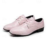 Χαμηλού Κόστους Derby παπούτσια-Ανδρικά ροζ παπούτσια με ανάγλυφο κροκόδειλο, δερμάτινο επάνω μέρος με κορδόνια, μοντέρνο στυλ, ιδανικά για μοντέρνους άνδρες σε γάμους και εκδηλώσεις