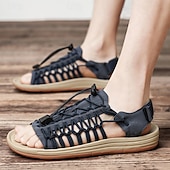 economico Infradito da Vacanza-sandali da uomo color cuoio con cinturini regolabili, traspiranti e comodi, ideali per attività estive all'aperto e vacanze