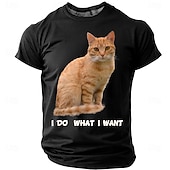  Per uomo Gatto Gergo divertente Maglietta Manica Corta maglietta Stampa 3D Girocollo Camicia Moda Quotidiano Quotidiano Streetwear Blu Nero Verde Estate Primavera Abbigliamento S M L XL XXL XXXL