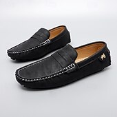 billiga Casual loafers-Herrloafers i läder – bekväma slip-ons för vardagsbruk, kontor och resor