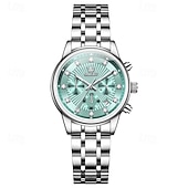 abordables Montres à quartz-Cadeau de la fête des mères OLEVS montre-bracelet pour femmes calendrier lumineux décontracté montre en acier inoxydable