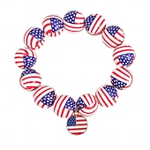  250ή Επέτειος ΗΠΑ βραχιόλι Καθημερινό Ενηλίκων Γιούνισεξ Ημέρα ανεξαρτησίας 4η Ιουλίου Πάρτι Επίδοση Ντύνομαι