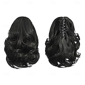 economico Code-Extension per coda di cavallo rossa, extension per coda di cavallo con clip a artiglio da 9 pollici, pezzi di capelli per coda di cavallo ondulata sintetica morbida naturale per donne