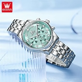 abordables Montres à quartz-Cadeau de la fête des mères OLEVS montre-bracelet pour femmes calendrier lumineux décontracté montre en acier inoxydable