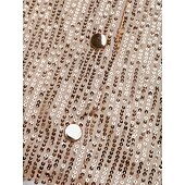 お買い得  無地のブラウス-女性用 ドレスシャツ ボタンアップシャツ ブラウス スパンコール ボタン エレガント スタイリッシュ レトリ／ヴィンテージ 長袖 シャツカラー レギュラートップス 日常 お出かけ パーティー衣装 ホワイト 春 秋