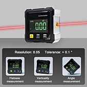 baratos Telêmetros e telescópios-Localizador de ângulos a laser digital, ferramenta de medição de alta precisão com visor LED grande, base magnética e recarregável via USB.