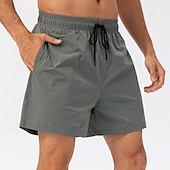 baratos Calções de Banho Masculinos-Homens Calção Justo de Natação Shorts de natação boxer Calção Bolsos Cintura elástica Côr Sólida Tecido Conforto Respirável Curto Casual Praia Natação Férias Moda Azul Preto Sem Elasticidade