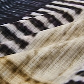 abordables Polo géométrique pour homme-Homme Géométrique Bloc de Couleur Chemises Polo Gaufre Texturé manche longue Polos Revers Occasionnel Athleisure Tenue quotidienne Impression 3D Printemps Automne Hiver Bleu Violet Marron