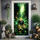 baratos Banners de Garagem e Porta-Dia de São Patrício Pôsteres Tampa da porta Banners externos Trevo Estilo bonito 3D Fantasia. De Festa Dorm Sala de Adolescentes Dormitório da faculdade Quarto de fraternidade da caverna masculina