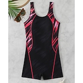 preiswerte One Pieces Rash Guards-Damen Mittel One Piece Rash Guards Badeanzug Badeanzüge Abstrakt Offener Rücken UV Schutz Elastisch Ärmellos Bademode Bodysuit Surfen Tauchen Schwimmen Sommer