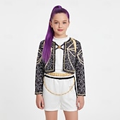 preiswerte Kostüme für Mädchen-Kpop-inspiriert Von koreanischen Idolen inspiriert Popstar Kostüm Festkleidung Virtuelles Idol for Mädchen Kinder Halloween Karneval Leistung Comic-Konzert Anime Expo