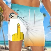 economico Animali &amp; Uccelli-Per uomo Divertente Colore sfumato Anatra Pantaloncini foderati Pantaloncini da bagno 2 in 1 Pantaloncini da mare Misura del girovita medio Hawaiano Ferie Tasche Laterali Con Fodera a Compressione