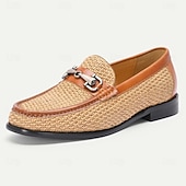 ieftine Mocasini din piele premium-Mocasini eleganți din piele pentru bărbați - design țesut cu detalii din piele, ideali pentru ocazii casual și semi-formale