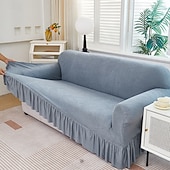 voordelige Sofadoek-Skirt Hem Style Elastic Jacquard Fabric Stretch Sofa Cover Couch Cover Sectional L Shape Sofa Slipcover Corner Case for Living Room Sofa Protector Anti Slip Washable Dustproof 1 2 3 4 Seat