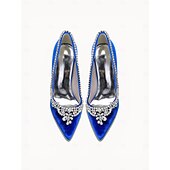 tanie Gość weselny-Damskie szmaragdowo-zielone aksamitne szpilki z kryształkami, eleganckie buty z noskiem w szpic na wesele, ceremonię kościelną