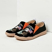 voordelige Vrouwenschoenen-Verenigde Staten 250e Jubileum Dames USA Gedrukte Brede Slip-On Schoenen – Lichtgewicht Wandelschoenen Patriottische Stedelijke Casual Stijl voor Straatmode Festivals Reizen  Dagelijks Gebruik