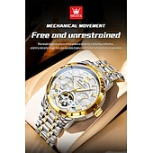 levne Mechanické hodinky-Nové pánské business hodinky značky Olevs s luminiscenčním displejem, věčným kalendářem a týdenním zobrazením. Plně mechanické hodinky s dutým rotorem pro běžné nošení, voděodolné, vhodné pro sport.